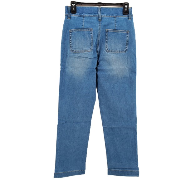 D & Co Adaptive Jeans Straight Leg Medium Wash Crop Denim Women's Size 6 New - Picture 2 of 7